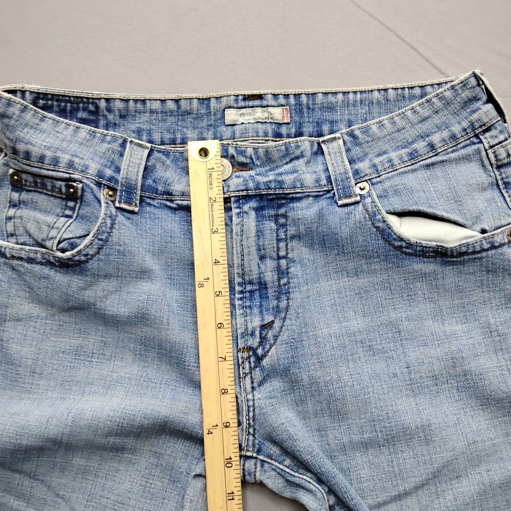 Levis 515 Flare Jeans Womens 14PM Light Wash Denim Mid Rise Petite Stretch 3458 - Picture 7 of 9